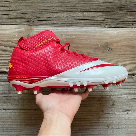 New Men Nike Lunarlon Superbad Pro Football Cleats Kansas City Chiefs Mahomes - Picture 2 of 8
